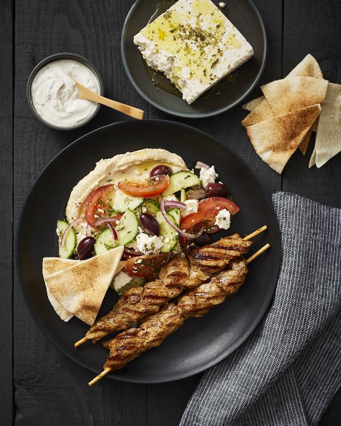 [1225] Brochette souvlaki de poulet (sauce tzatziki incluse) (1 paquet)