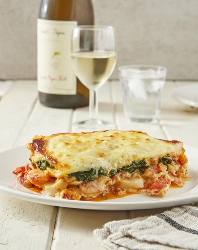 Lasagna with sea fruit