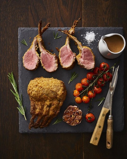 Carré d'agneau du Québec à la française (sauce incluse)