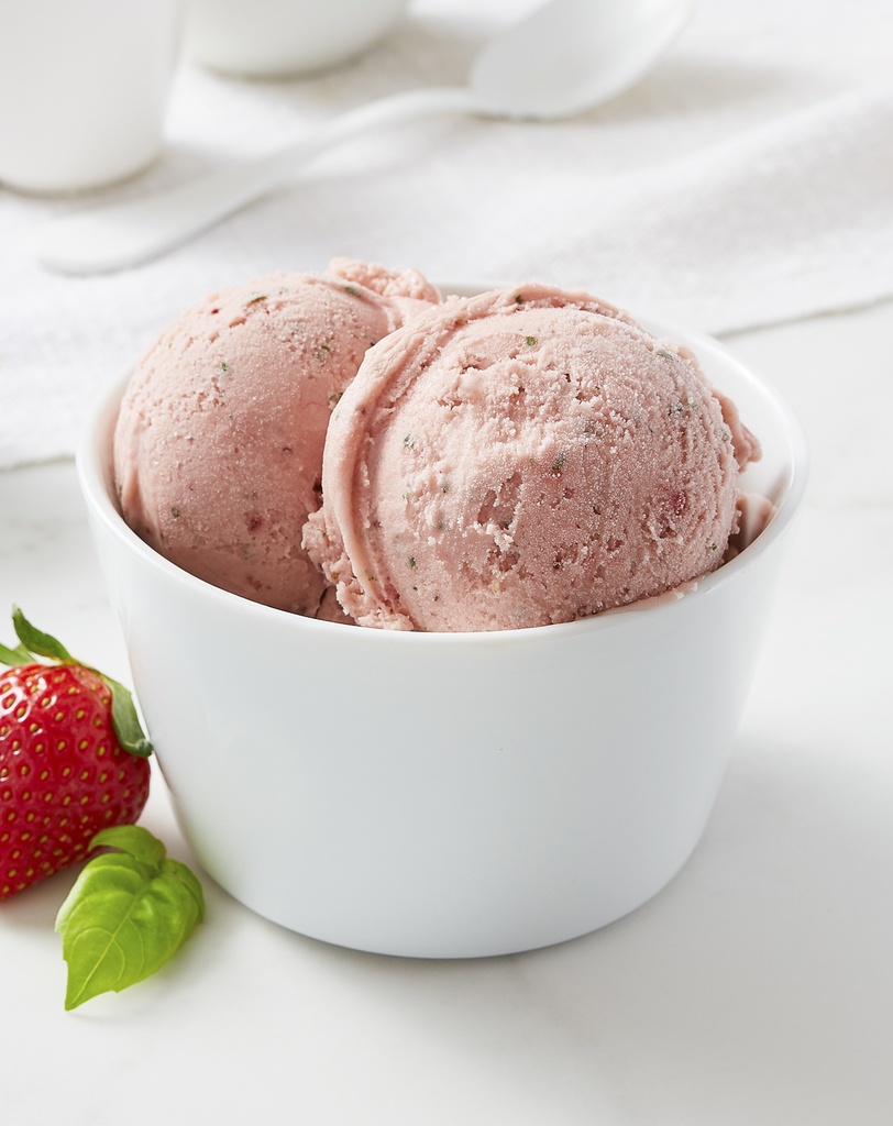 Strawberry &amp; basil gelato